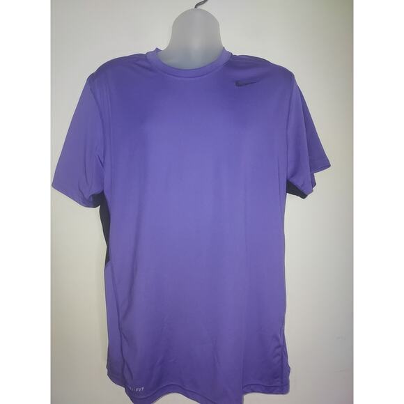 Nike Men's Dri-FIT Fitness Shirt Large Short Sleeve Athletic Lightweight Purple - Picture 1 of 7